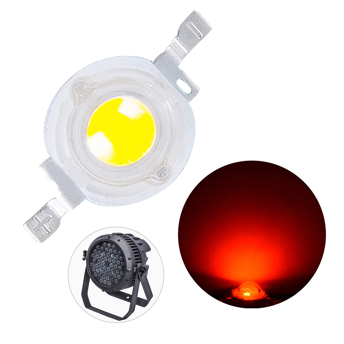 (Pack Of 20) 3W Red Led Beads, Led Chip Lamp Bulb For Led Stage Lights