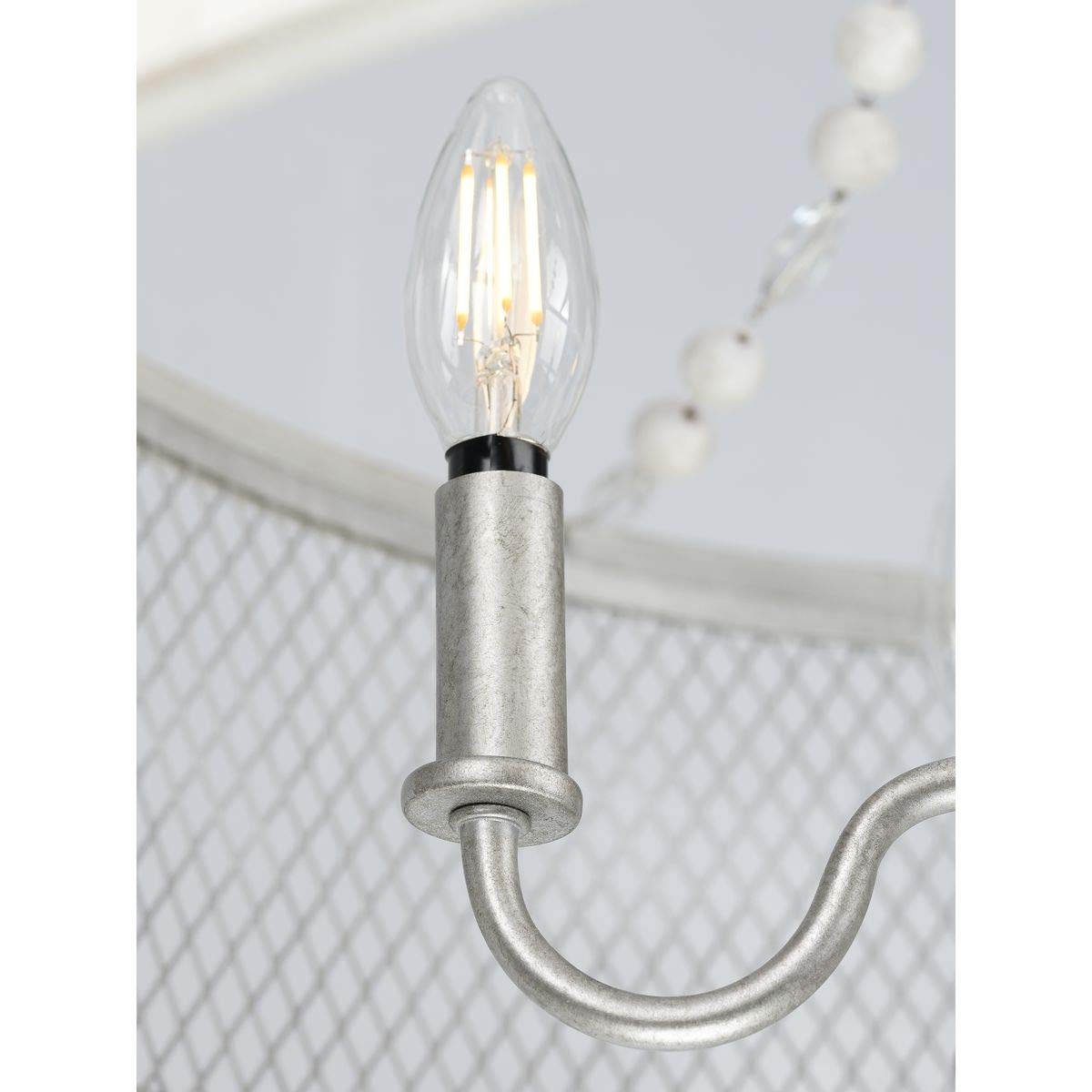 Progress Lighting Austelle 5-Light Farmhouse Chandelier, Galvanized Gray, 20"x24"x24", Alloy Steel, Model P400205-141