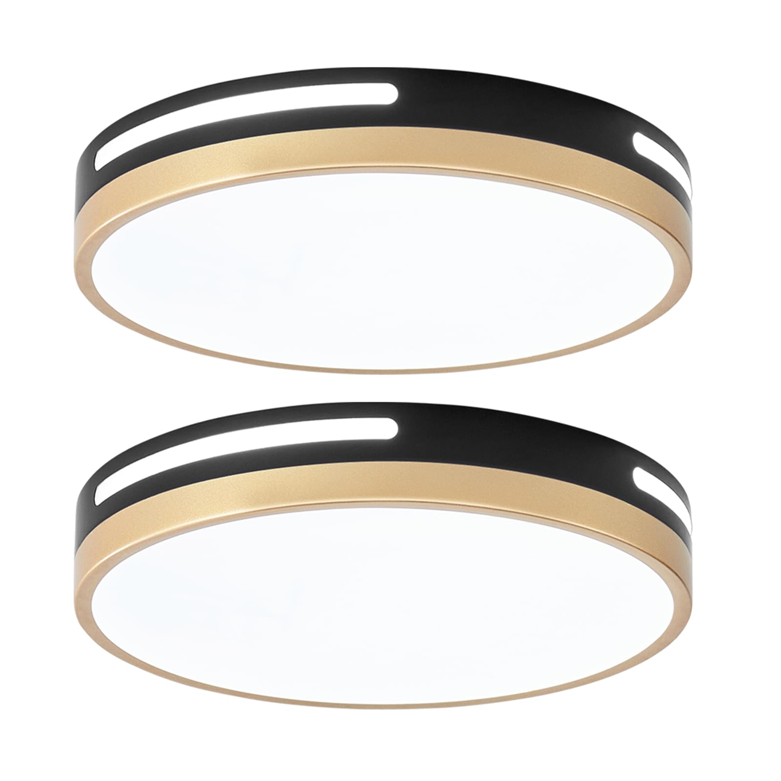 Wheatronic Led Ceiling Light Flush Mount Black And Gold,24W Kitchen Light Fixture Ceiling Mount 2 Pack,12 Inch Close To Ceiling Light Fixture 5Cct For Bedroom,Bathroom,Living Room