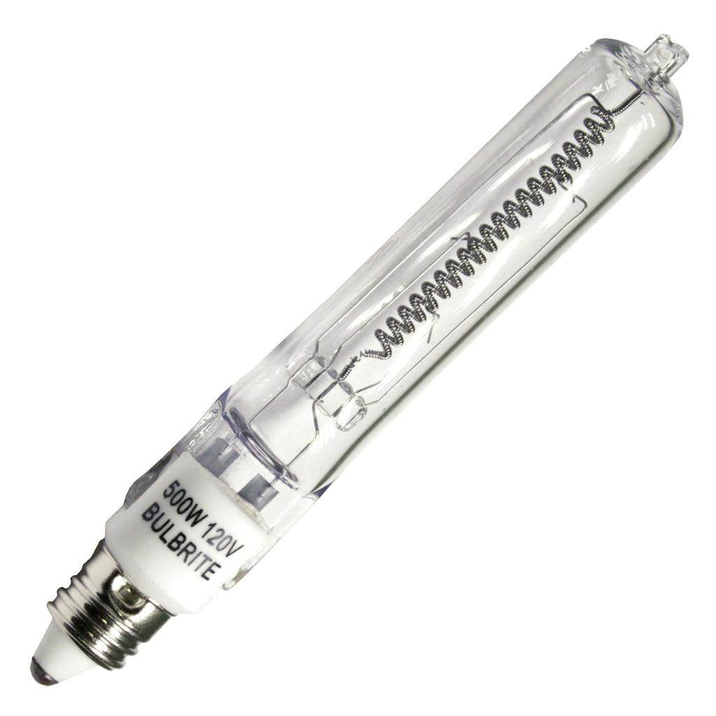 Bulbrite Halogen T4 JD Type Mini-Candelabra E11 Bulb, 500 Watt, Clear Glass