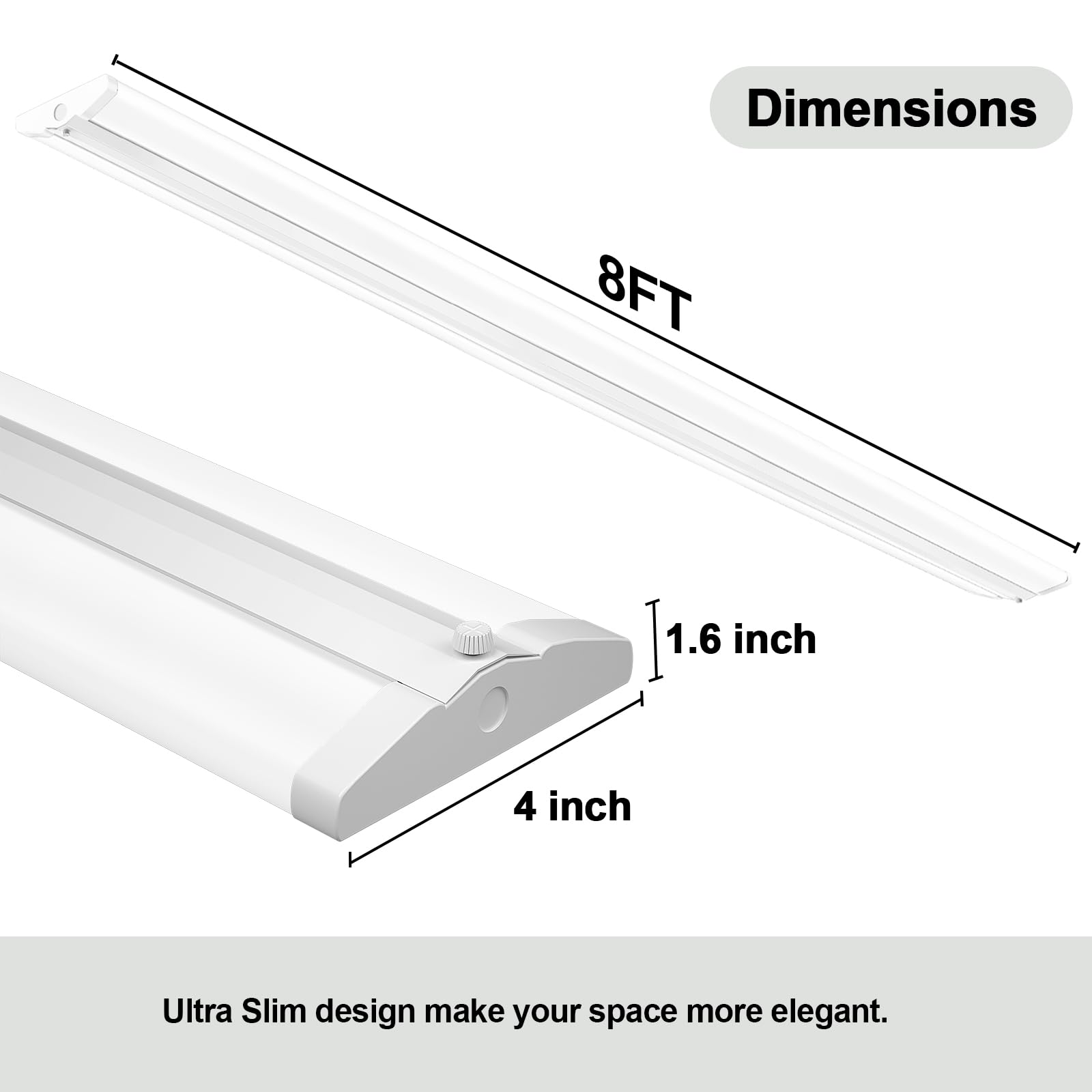 ANTLUX 8FT LED Shop Light, 110W, 12500LM, 5000K, Aluminum, Commercial Grade, 4 Pack