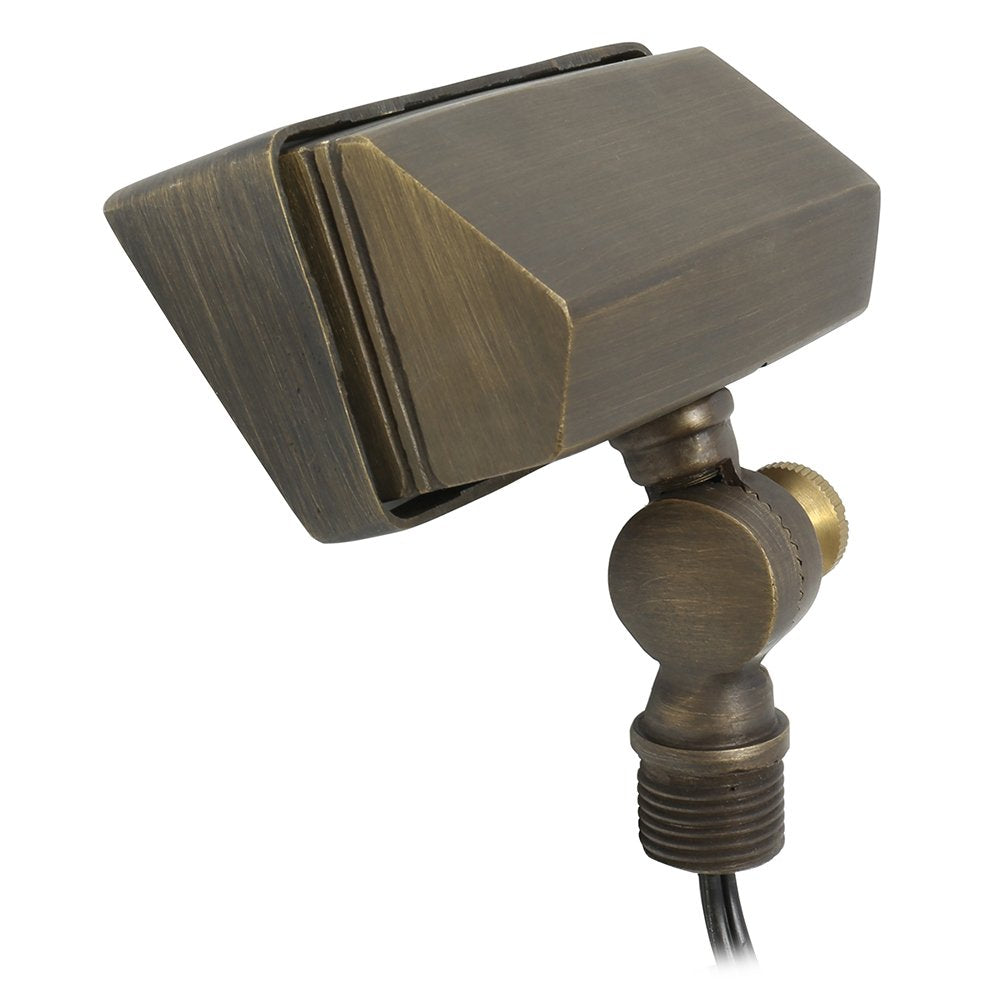 Lightkiwi R9872 Brass Flood Light & Wall Wash Fixture, 12V Low Voltage, Metal, Bronze