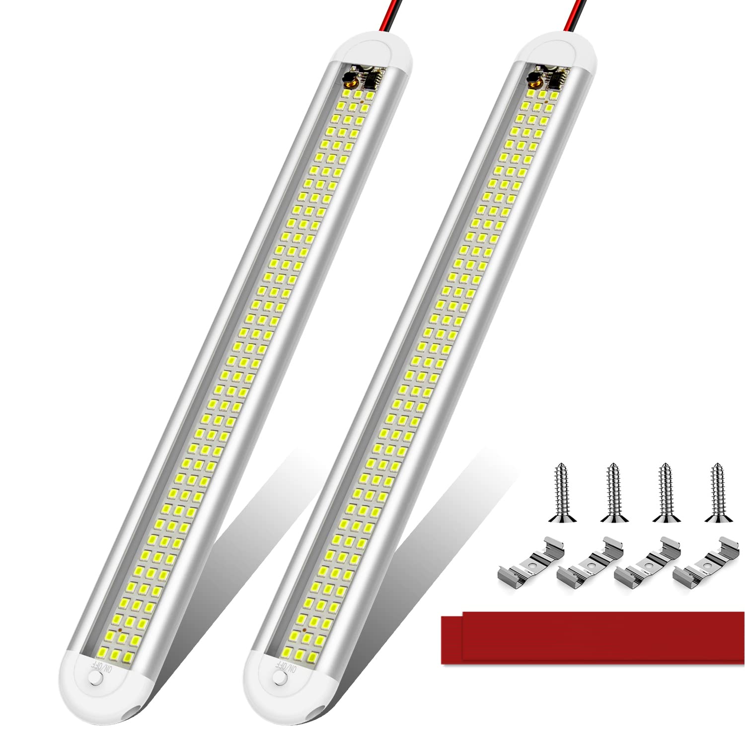 12V Led Interior Light Bar,Ct Capetronix 120Leds 1500Lm 8W Dc 12 Volt Led Strip Lights With On/Off Switch,For Enclosed Cargo Tra