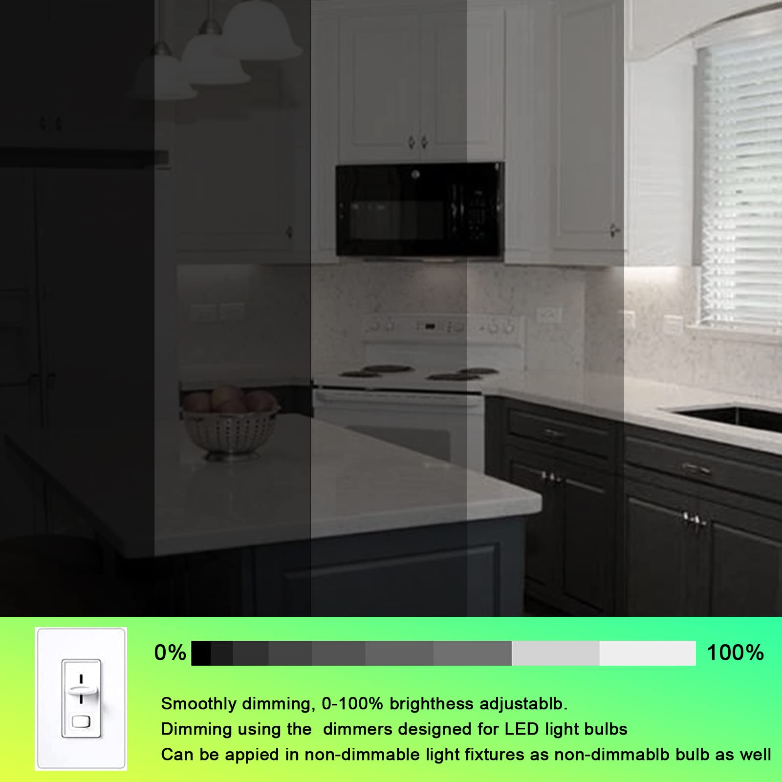 TAIYALOO LED Microwave Oven Bulb, 40W Equivalent, Dimmable, E17 Base, Natural White, Pack of 2, 380LM, 4000K