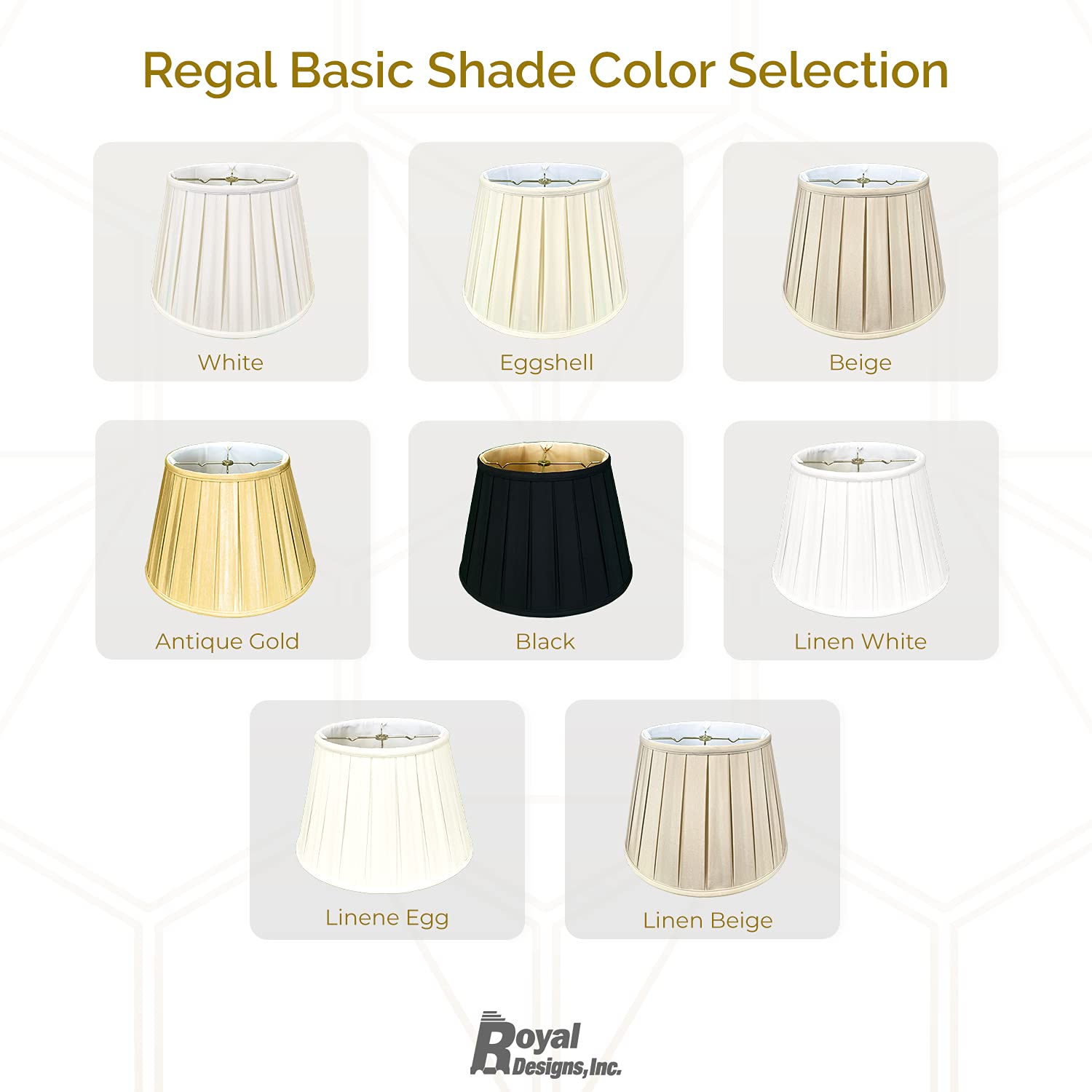 Royal Designs Empire English Pleat Lamp Shade, Metal, Black/Gold, 13 x 19 x 11.25, Model BS-724-19BLKGL