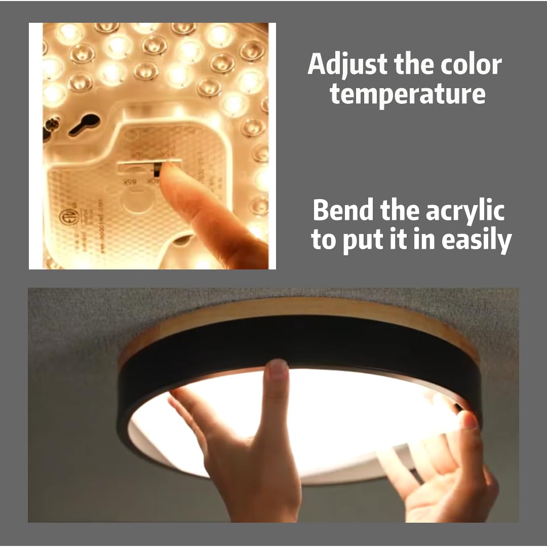 Ken & Ricky Modern Flush Mount Led Ceiling Light Fixture  12 Inch 5Cct Ceiling Light  Brushed Nickel Hallway Lighting Fixtures Ceiling  Kr3350-1Pk