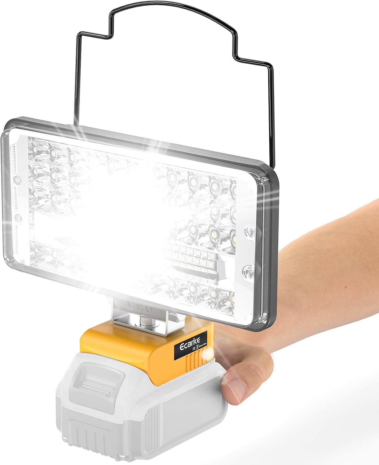 Led Work Light for DeWALT 20V: Ecarke Bright Led Flood Light - 90W 9000LM Cordless Work Light with Low Voltage Protect for Car R