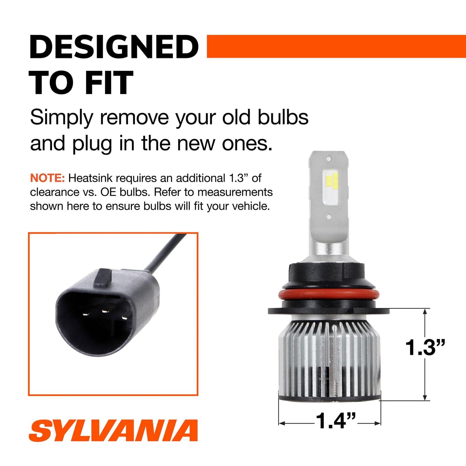 SYLVANIA 9007 LED Fog Light Bulbs - 6000K Cool White, Long-Lasting, No Polarity, DIY Upgrade for Cars and Trucks