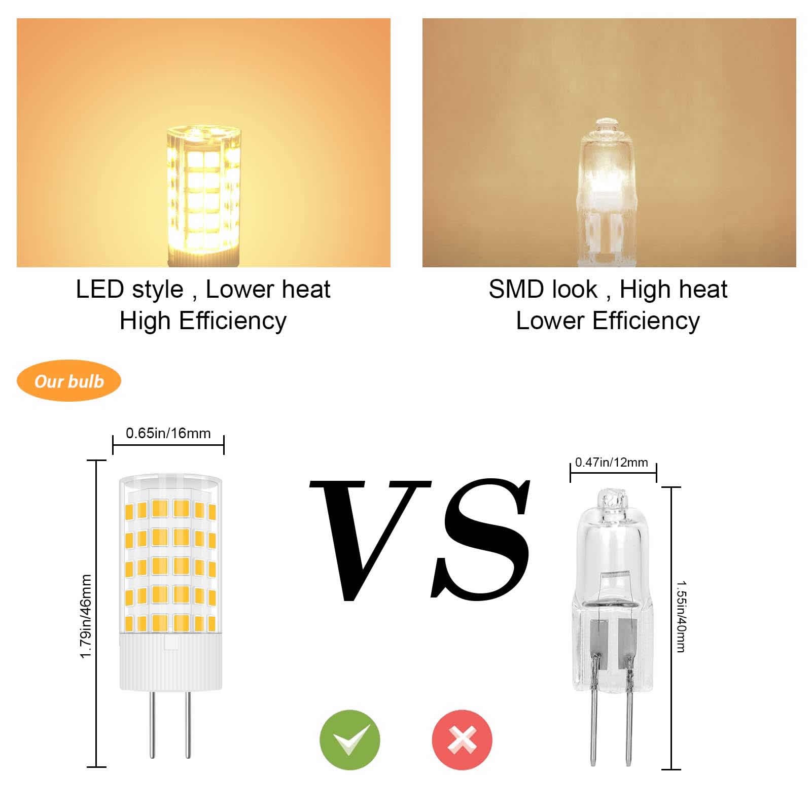 Trijzhou 5 Pack G4 12V Led Light Bulbs  4W (40W 30W Halogen Equivalent) Warm White 3000K Ac Dc 400 Lm  G4 Jc T3 Bi-Pin Base Bulb For Home And Landscape Lighting