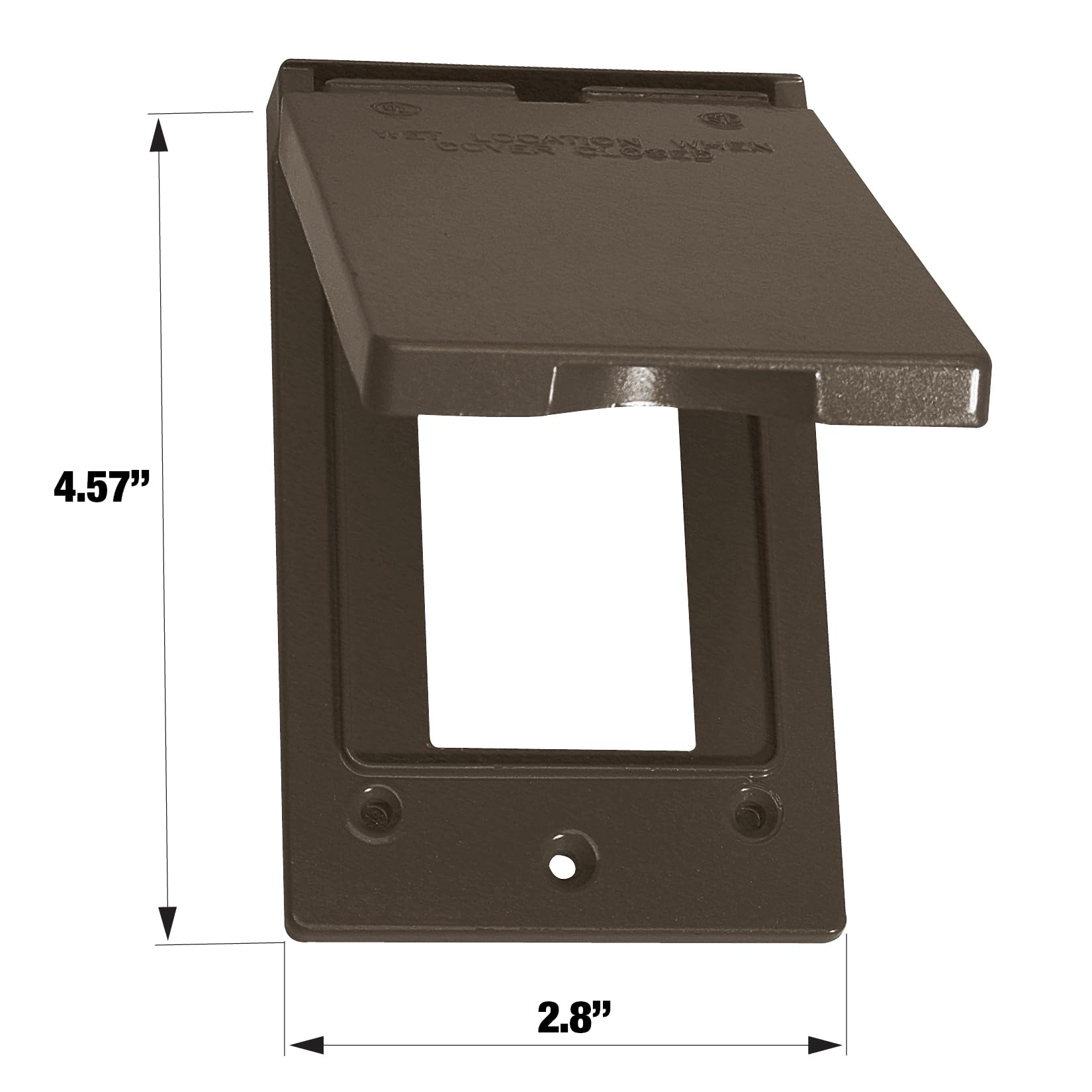 Sigma Electric GFCI Cover, 1-Gang Vertical, Weatherproof, Bronze, Model 14248BR, Metal Material