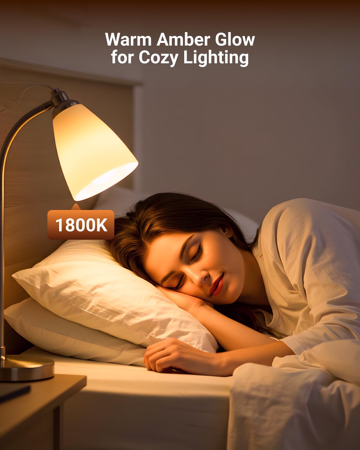 Sunco Amber Sleep Light Bulbs, Blue Light Blocking, A19 9W(60 Watt Equivalent) Dim Light Bulbs For Lamp, 1800K Warm Light Bulb,