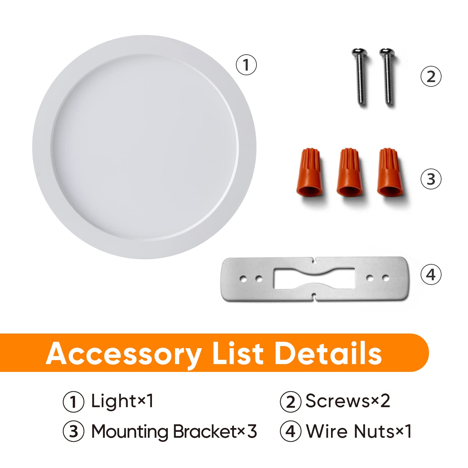 GREENLUX LED Flush Mount Ceiling Light 11W 600LM 3000K Warm White 5 Inch Round Flat Panel Surface Mounted White