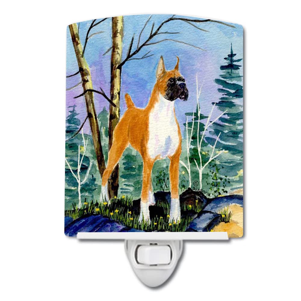 Carolines Treasures Ceramic Night Light, Boxer Model SS8650CNL, Multicolor, 6x4x3 inches, UL-Certified for Bedroom, Bathroom, Nursery