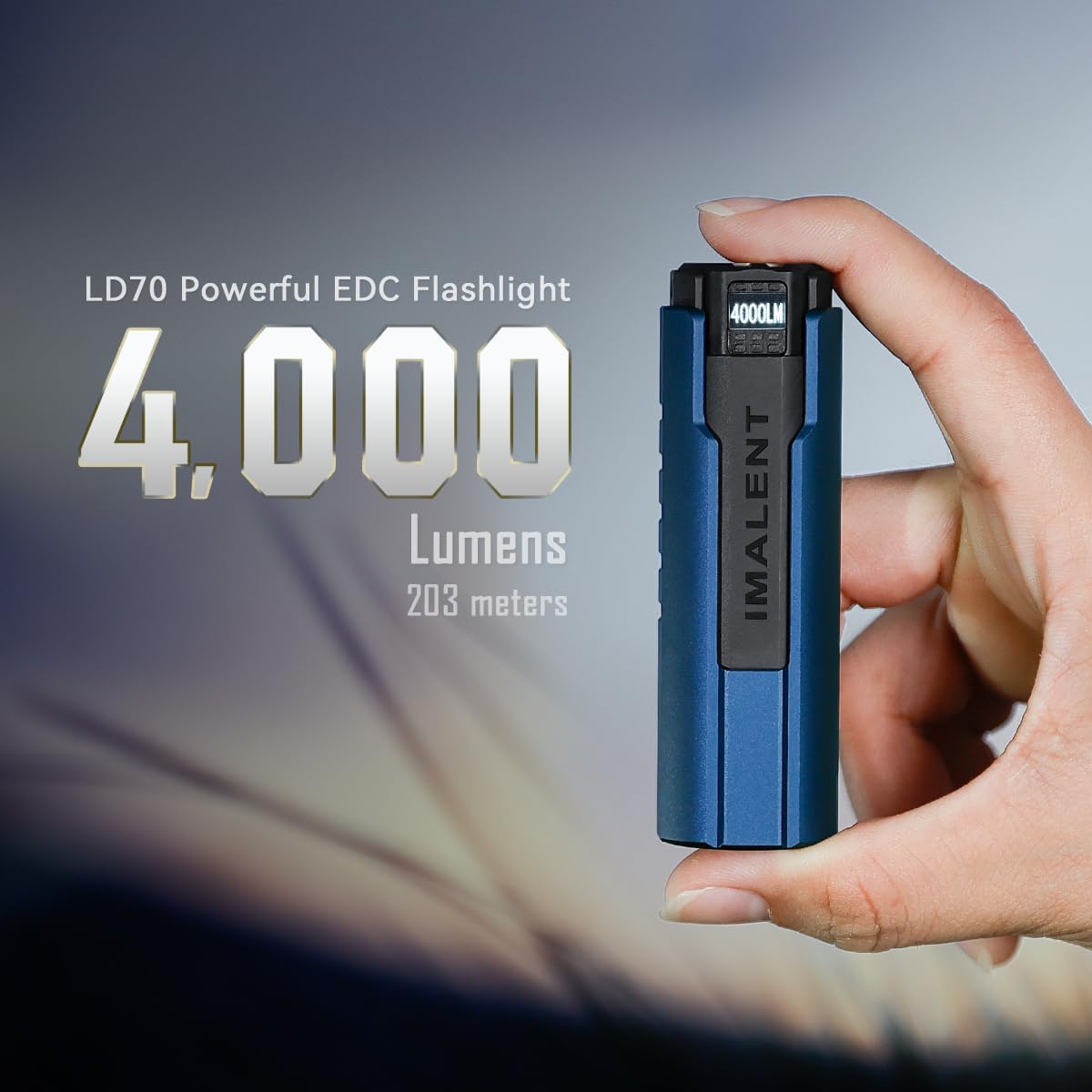 Imalent Ld70 Pocket Edc Flashlight, 4000 Lumens Compact Bright Powerful Flashlights With Cree Xhp70.2 Led, Rechargeable Handheld