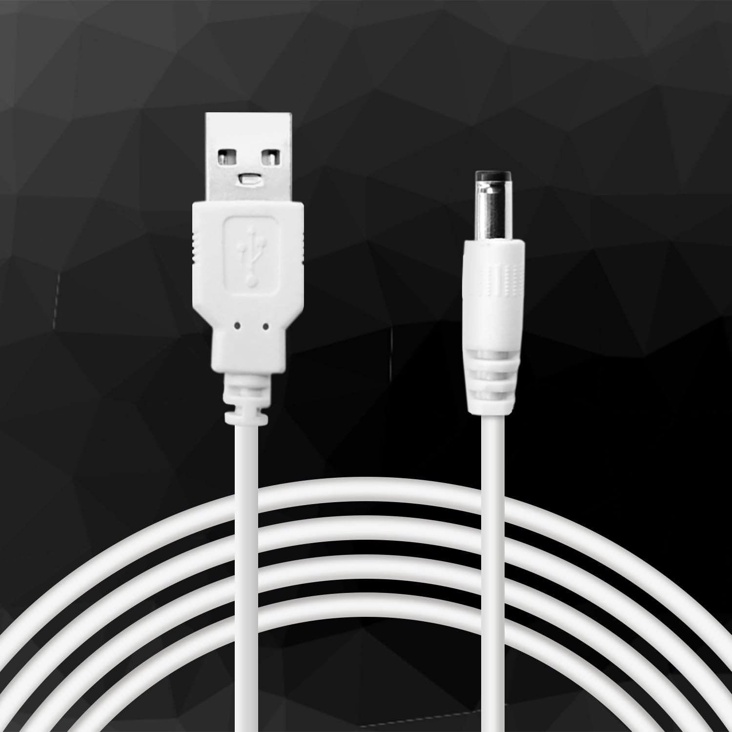 5V Dc Power Cord Replacement Charger, Usb To Dc Plug Charging Cord With 9 Connectors Adapters For Moon Lamp, Massage Wand, Router, Led Light,Speaker And More Devices (White)