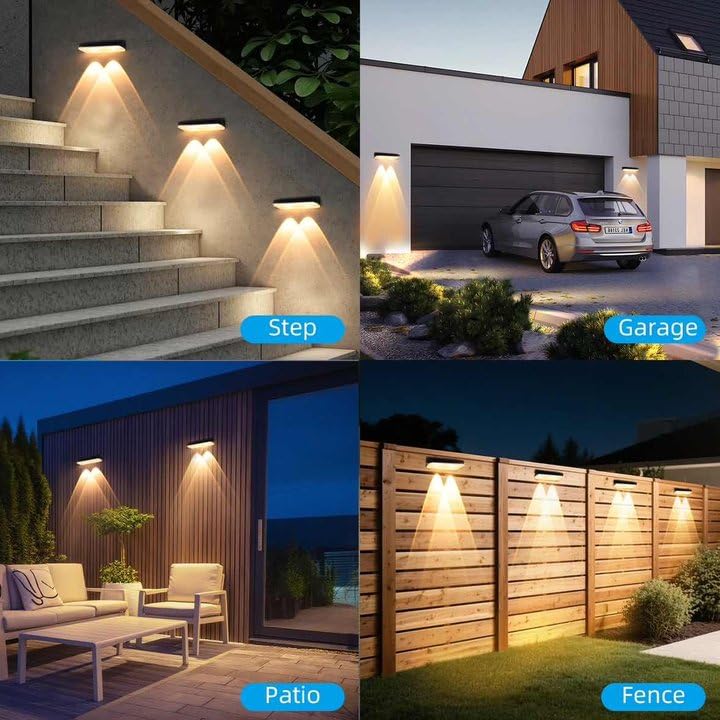 Xmnsoly Solar Powered Outdoor Lights 8 Pack  3 Modes Bright Led Lens Downlights Waterproof 3000/4000/6000K Dusk To Dawn Deck Lighting For Step  Porch  Mailbox