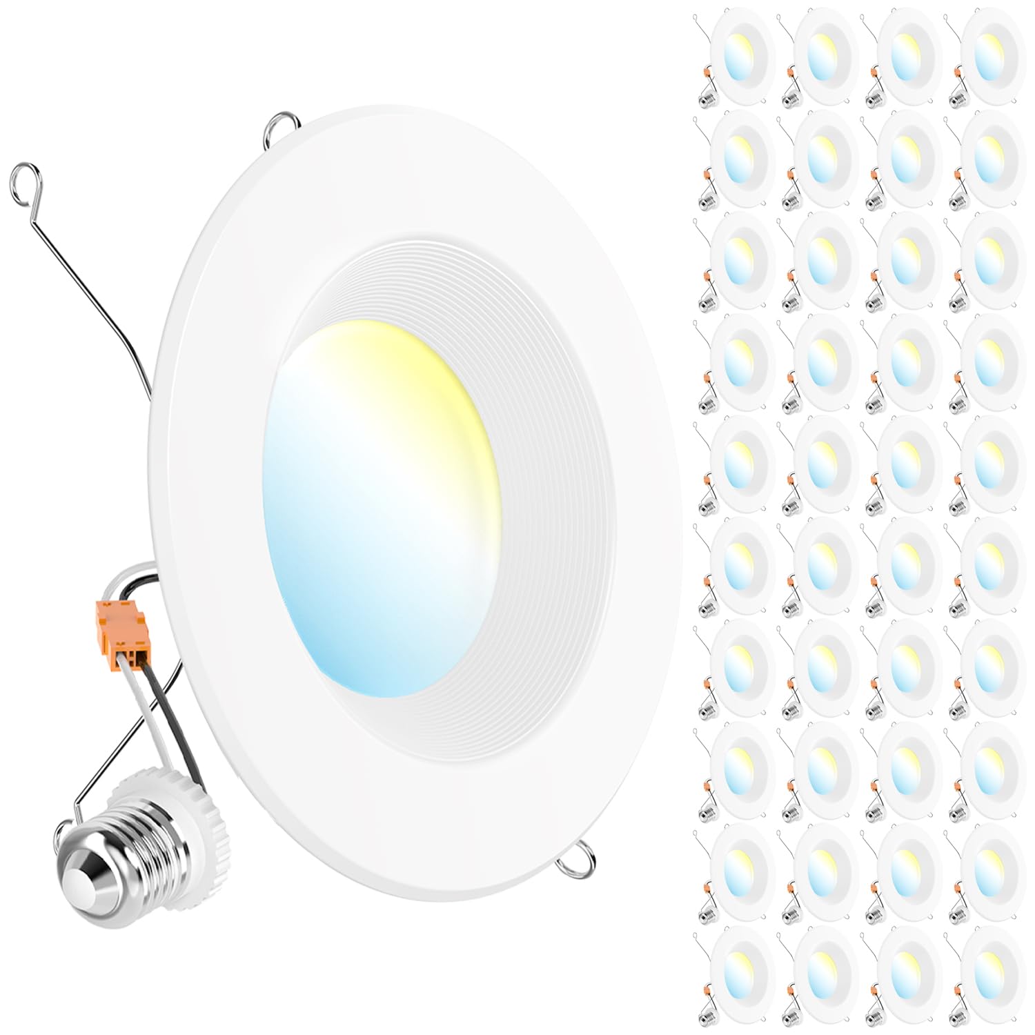 Sunco 40 Pack LED Recessed Lighting 6 Inch, Retrofit Can Lights, 965LM, 13W (100W Equivalent), Selectable CCT 2700K/3000K/3500K/
