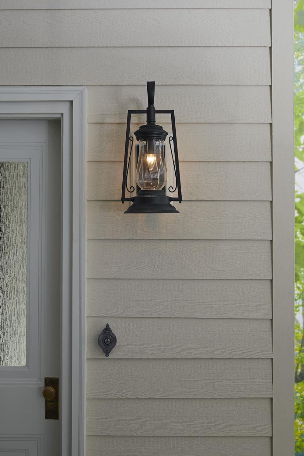 Acclaim Lighting Kero 1-Light Outdoor Wall Mount Fixture, Matte Black, Glass, 9X18.5