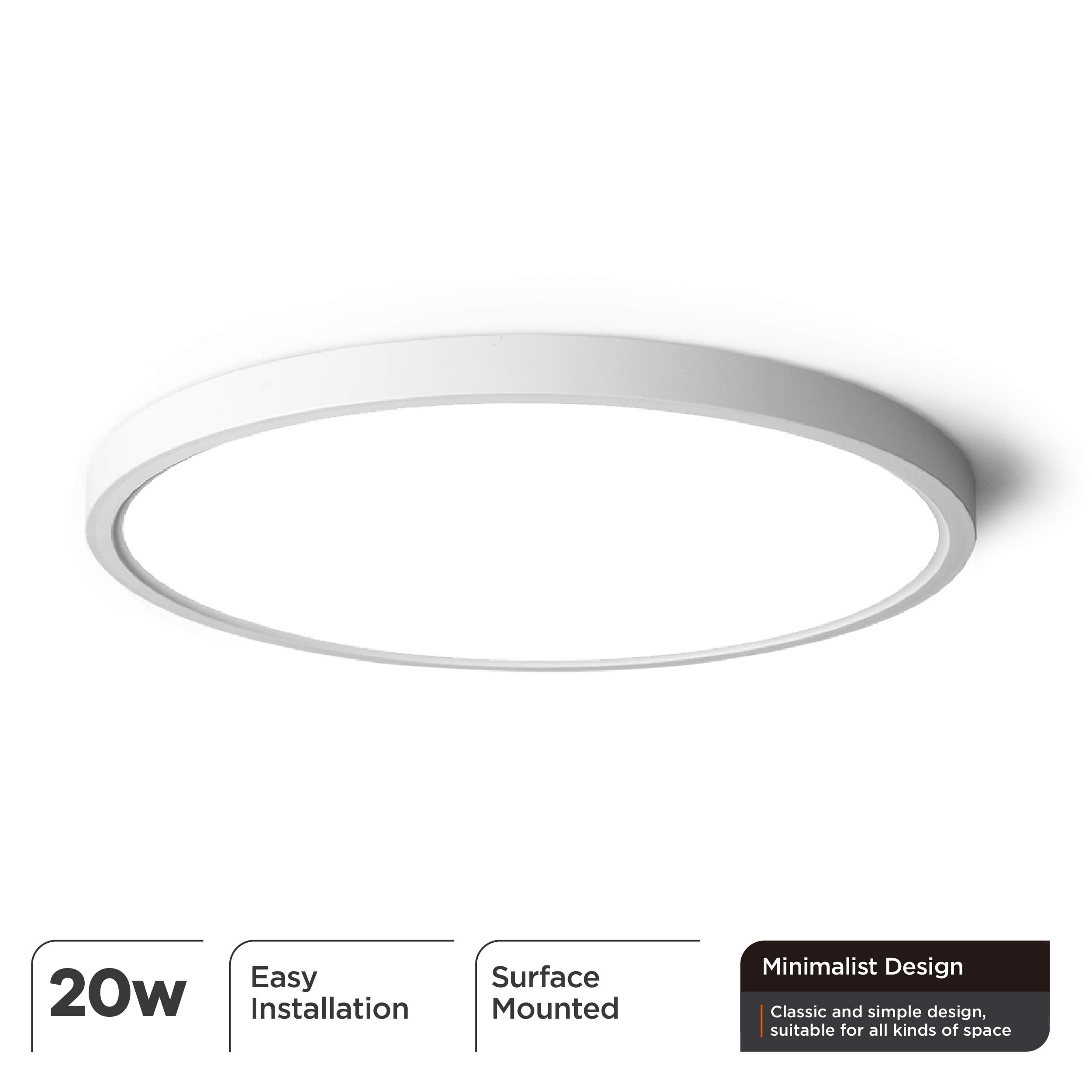 Taloya Flush Mount Ceiling Light,4 Pack,12 Inch,20W, 5000K Daylight Super Slim Led Ceiling Light For Bedroom, Living Room, Kitch