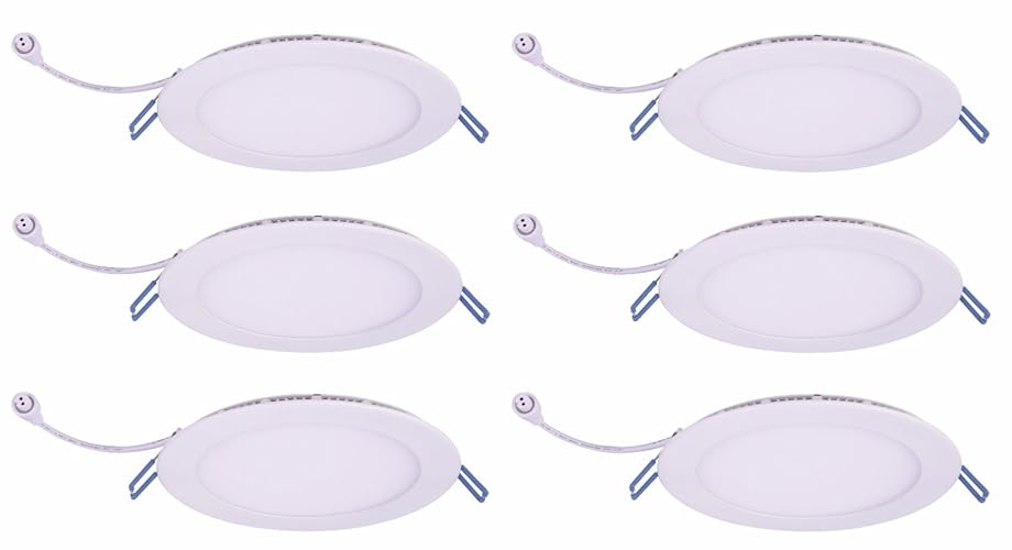 Elitco Lighting SMR61230K-6PK led-Household Bulbs 6'' Slim Ceiling Light, 3000K, 120, CRI90, ES, ETL, 12W, 65W Equivalent, 50000