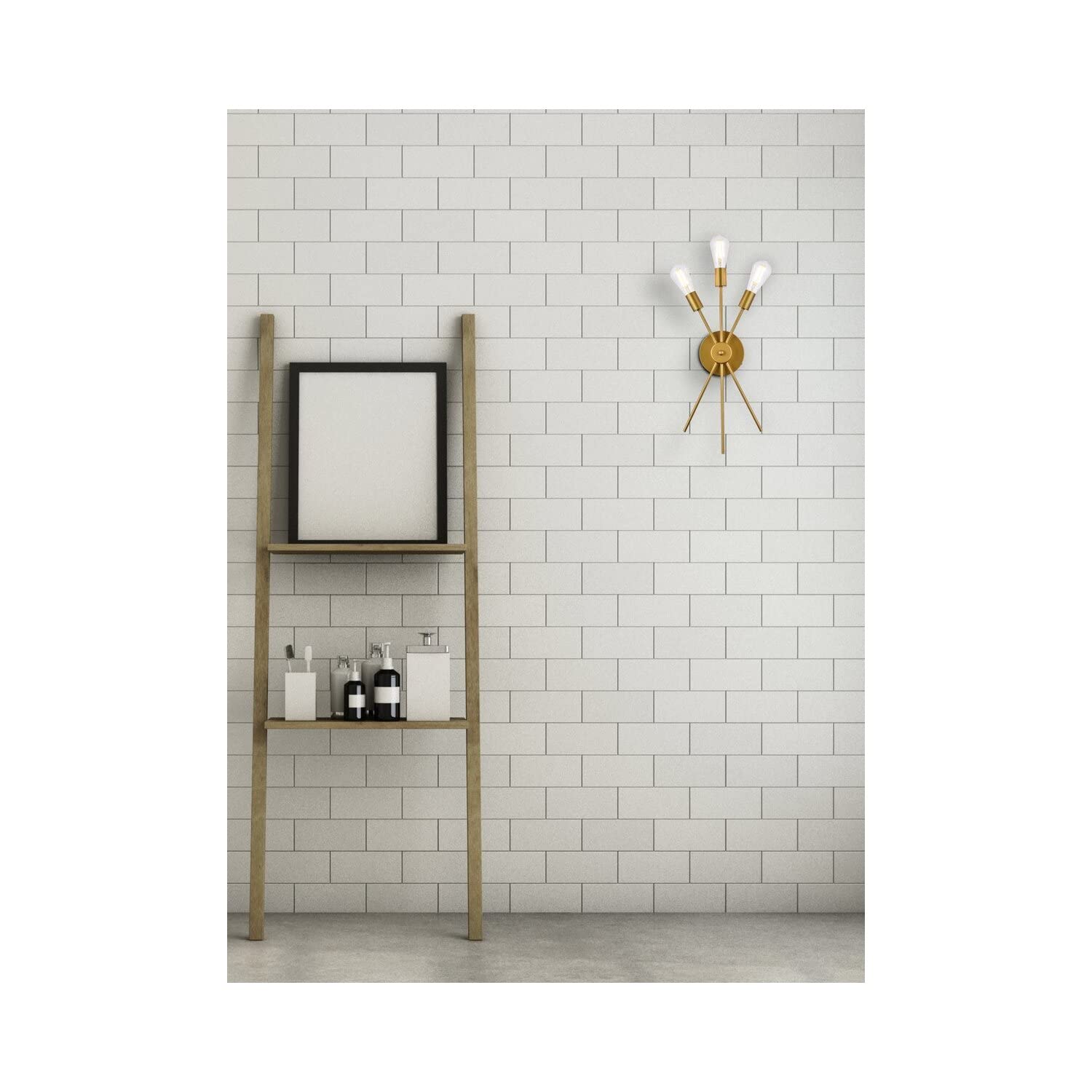 Living District Lucca 3-Light Mid-Century Metal Bath Sconce in Brass