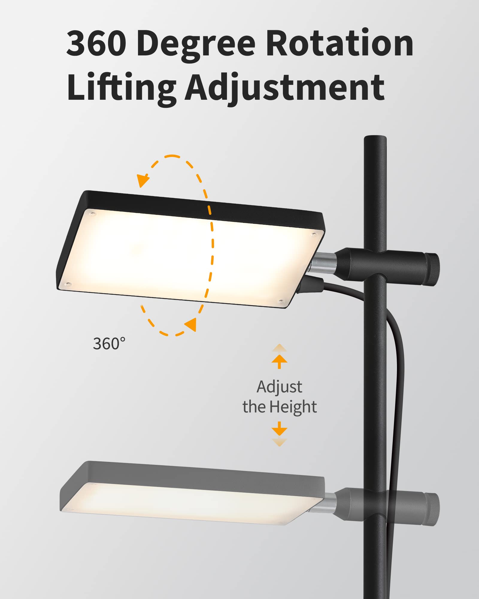 Visdanfo Modern Floor Lamp, 360 Degree Rotation Sky Led Floor Lamp Office Lighting, Bright Led Standing Pole Light, Tall Lamps For Living Room,Bedroom,Reading,Study Room (White)