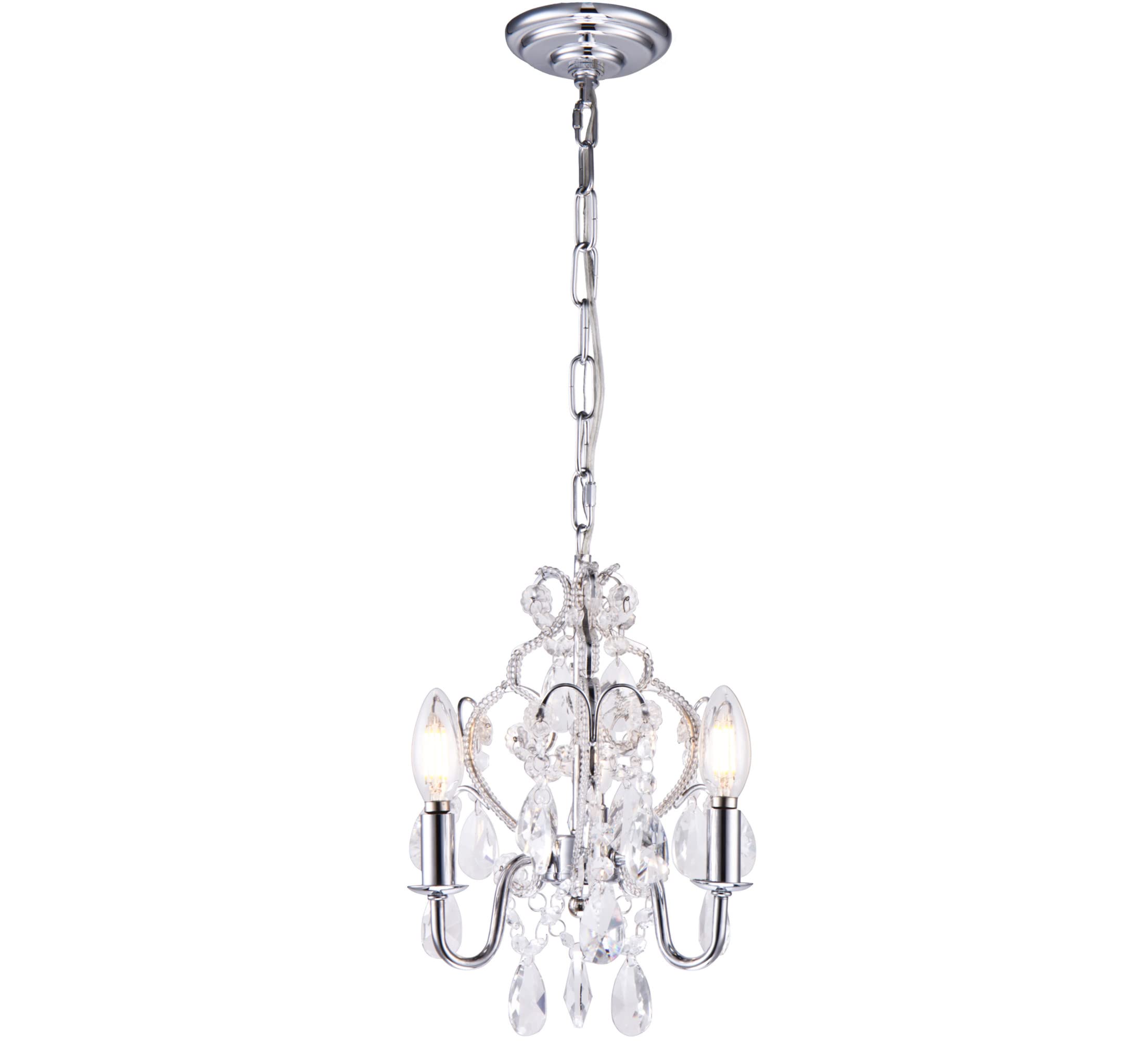 Elegant Lighting LD5019D9 Karter 3 Light 9-1/2'' Wide Taper Candle Chandelier  Polished Black