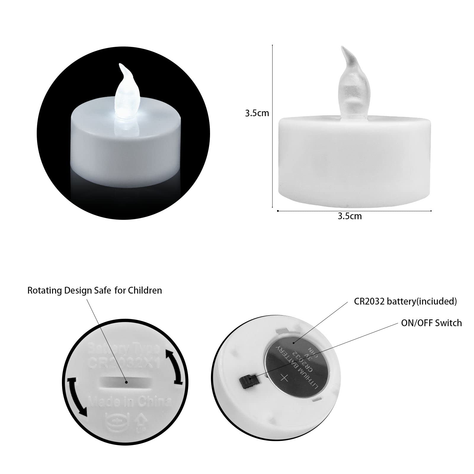 Vetour Led Tea Lights Candles Battery Operated :50Pcs Flickering Fake Tealights 200 Hours Last Electric Candle For Votives,Festival Celeration Thanksgiving,Hallween,Christmas (Cool White Light)