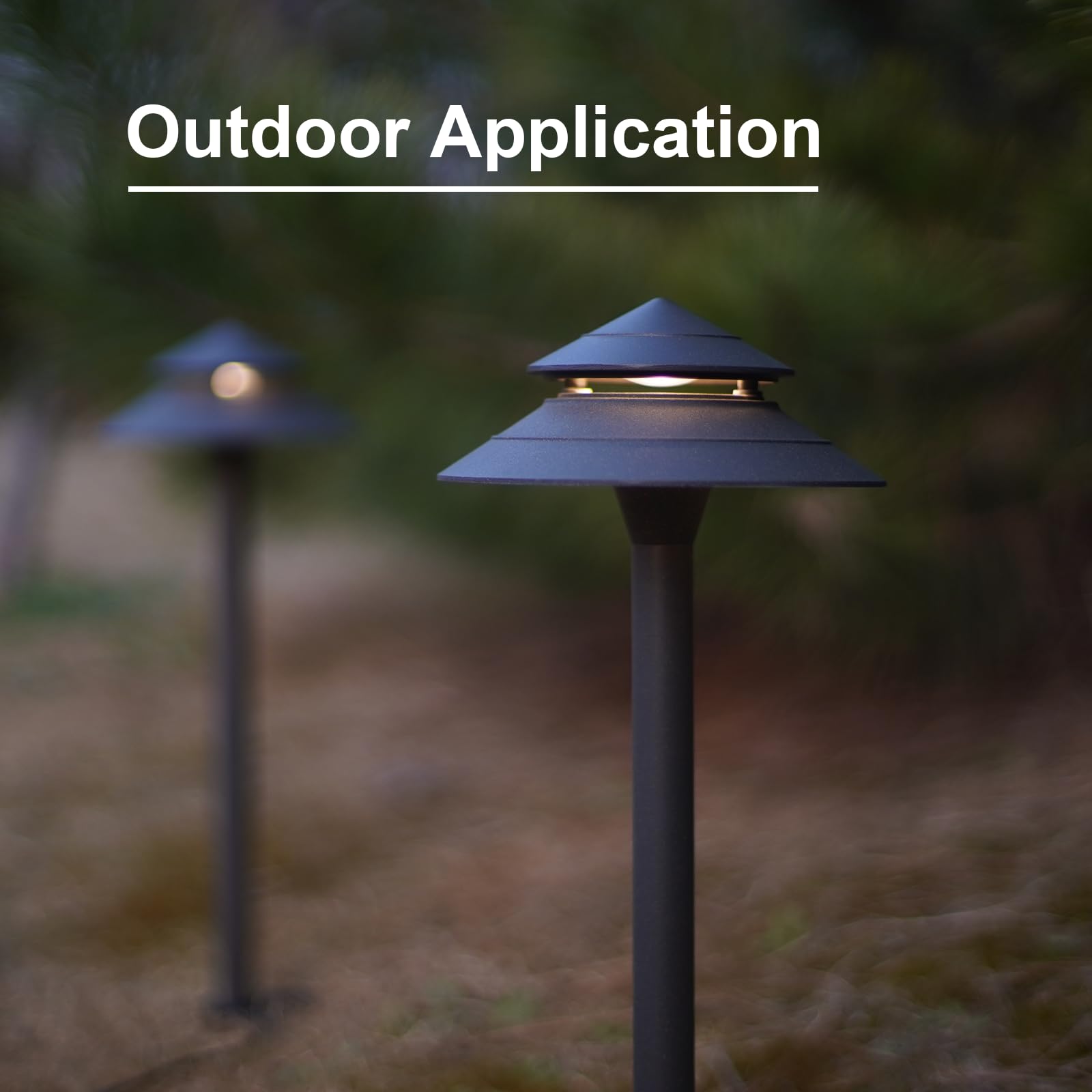 Goodsmann Pathway Lights 3W Led 2Pk Outdoor Low Voltage Landscape Lighting 180 Lumen Hardwired 2 Tier Pagoda Path Lights 3000K W