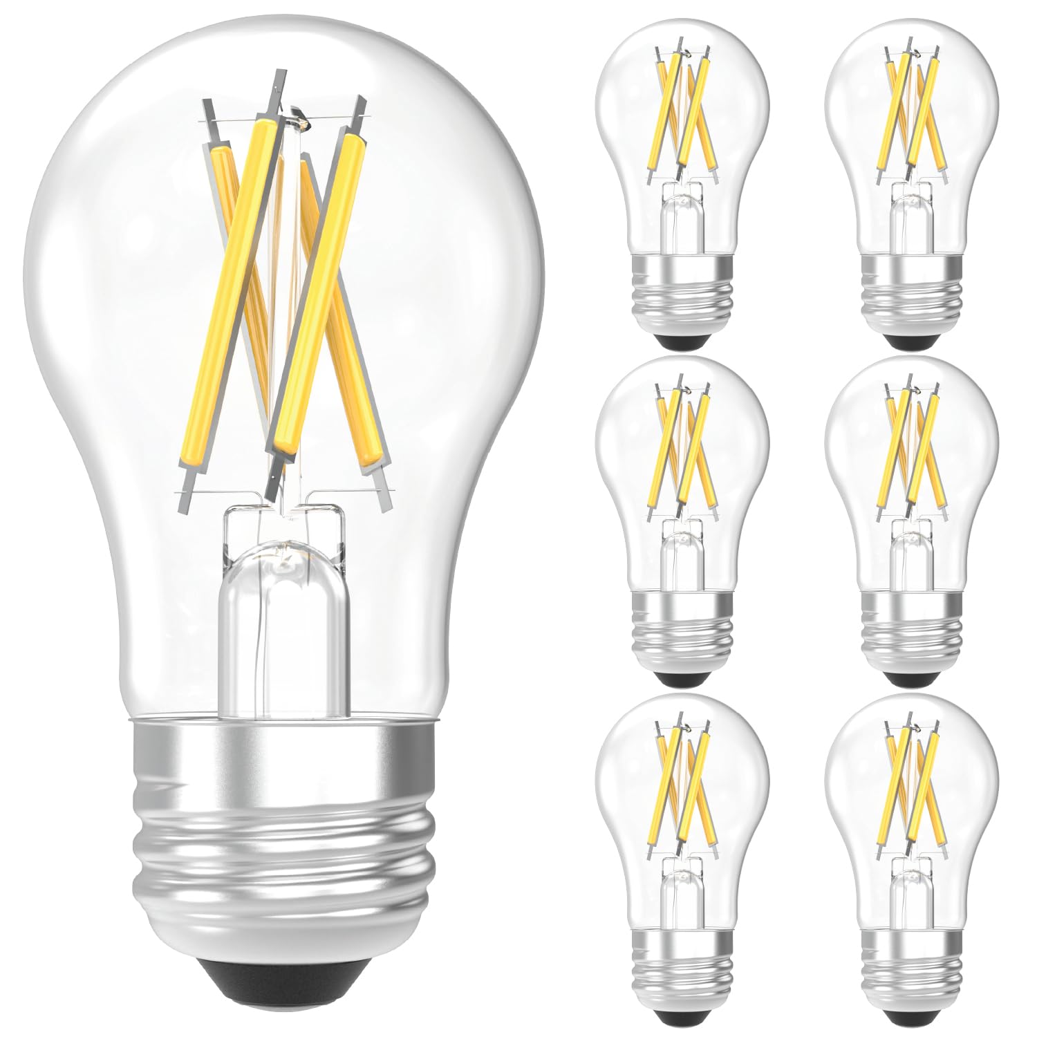 Sunco 6 Pack A15 Light Bulb Led, Edison Style Bulb, Dimmable Vintage Filament Lighting, 800 Lm, 7W (60W Equivalent), 2700K Soft 