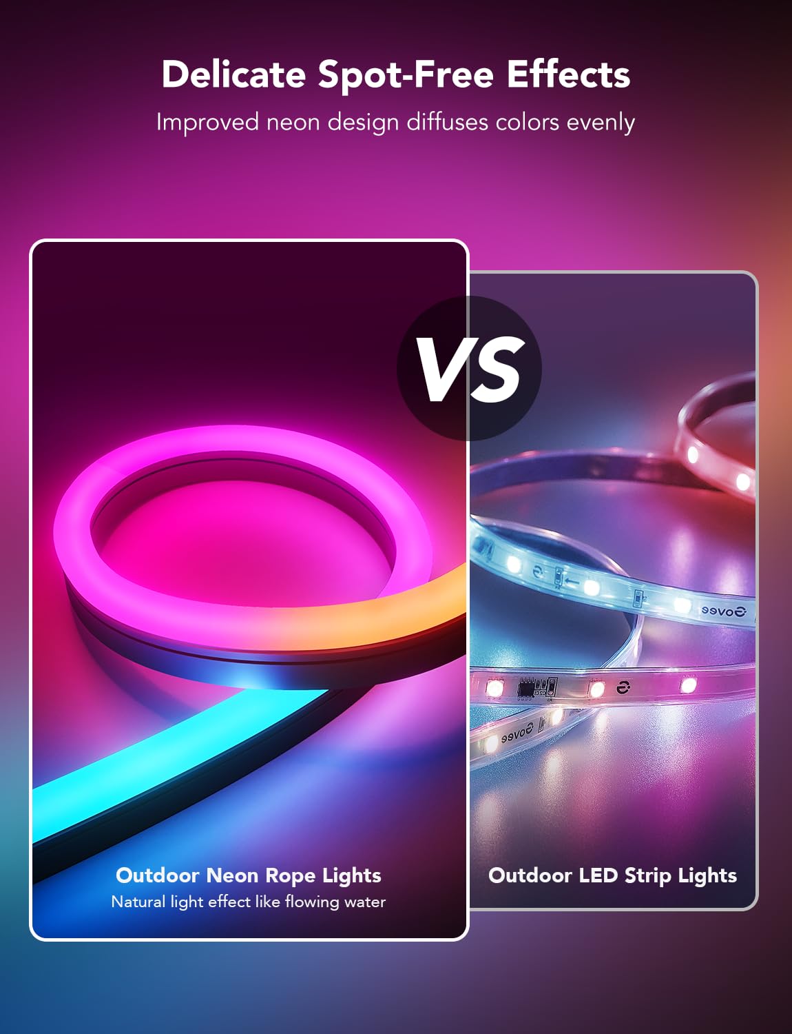 Govee Outdoor Neon Rope Lights, 32.8Ft Rgbic Ip67 Waterproof Christmas Decorations With 64 Scene Modes, Music Sync, Flexible Led Outdoor Lights, Christmas Lights Work With Alexa, Google Assistant