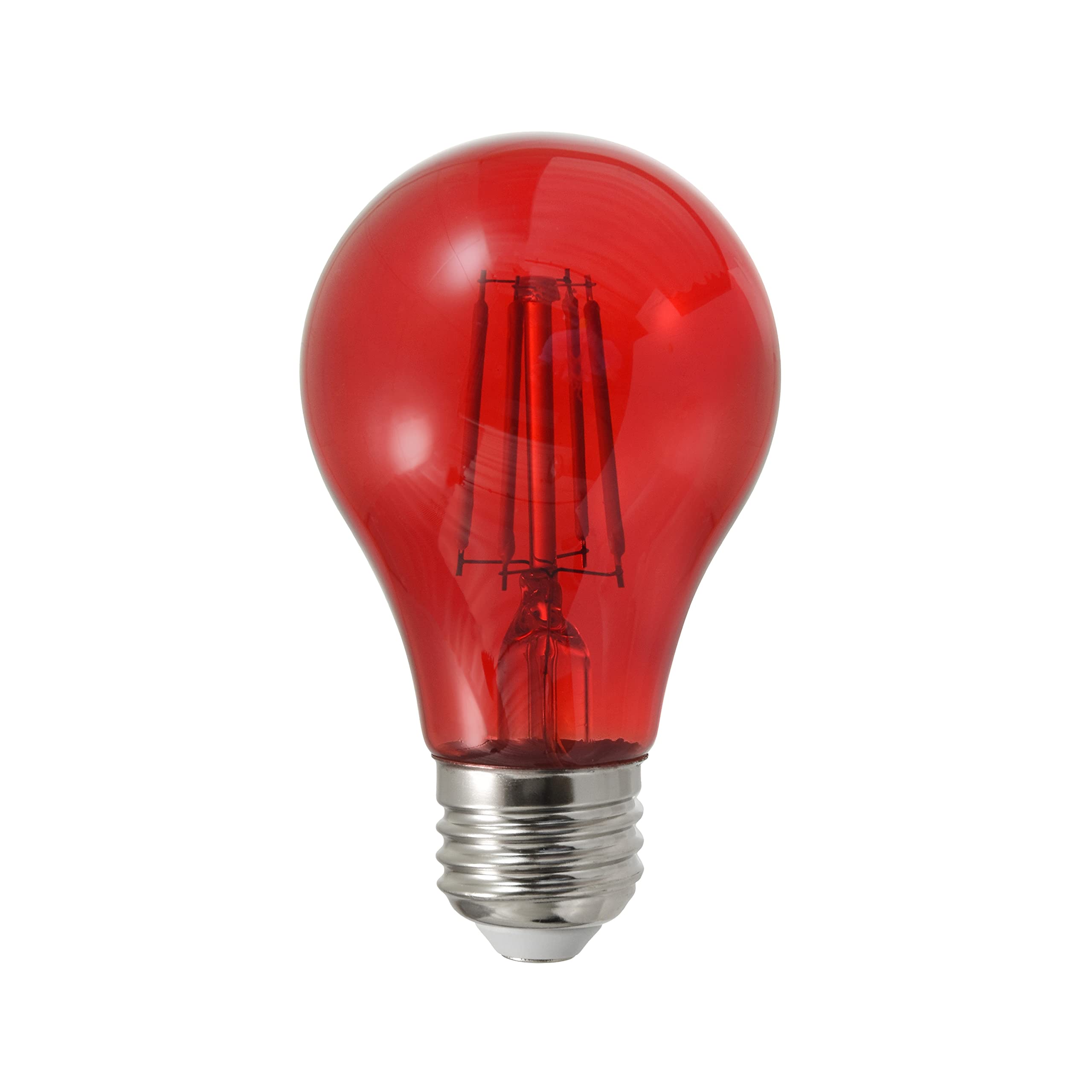LEDVANCE SYLVANIA LED Filament A19 Light Bulb, Dimmable 4.5W, E26 Base, Red Glass, 1 Count (Pack of 1)