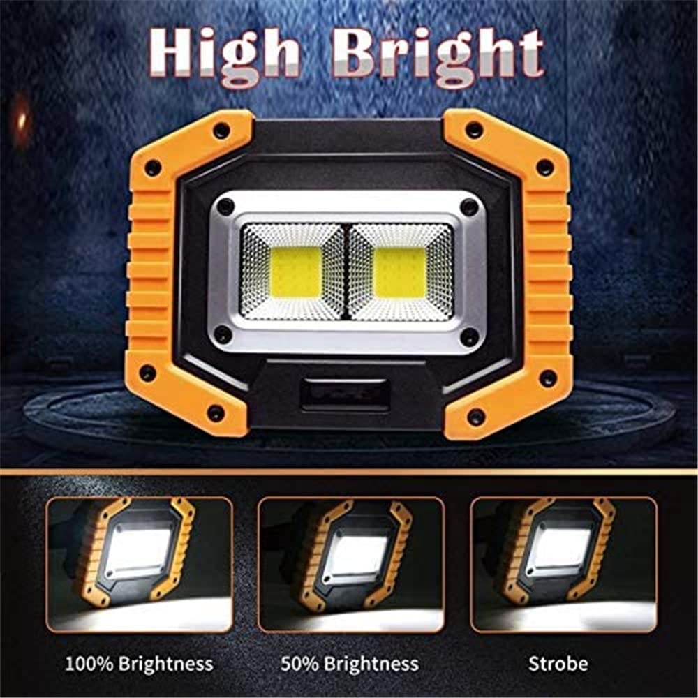 OTYTY LED Work Light - Rechargeable Portable Flood Light, Magnetic, Yellow, Model W840, 2 Pack