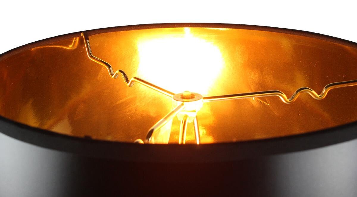 HomeConcept Floor Lampshade - 13x16x11 Black Parchment with Brass Spider Fitter - Large, Black, Model 131611EHBP