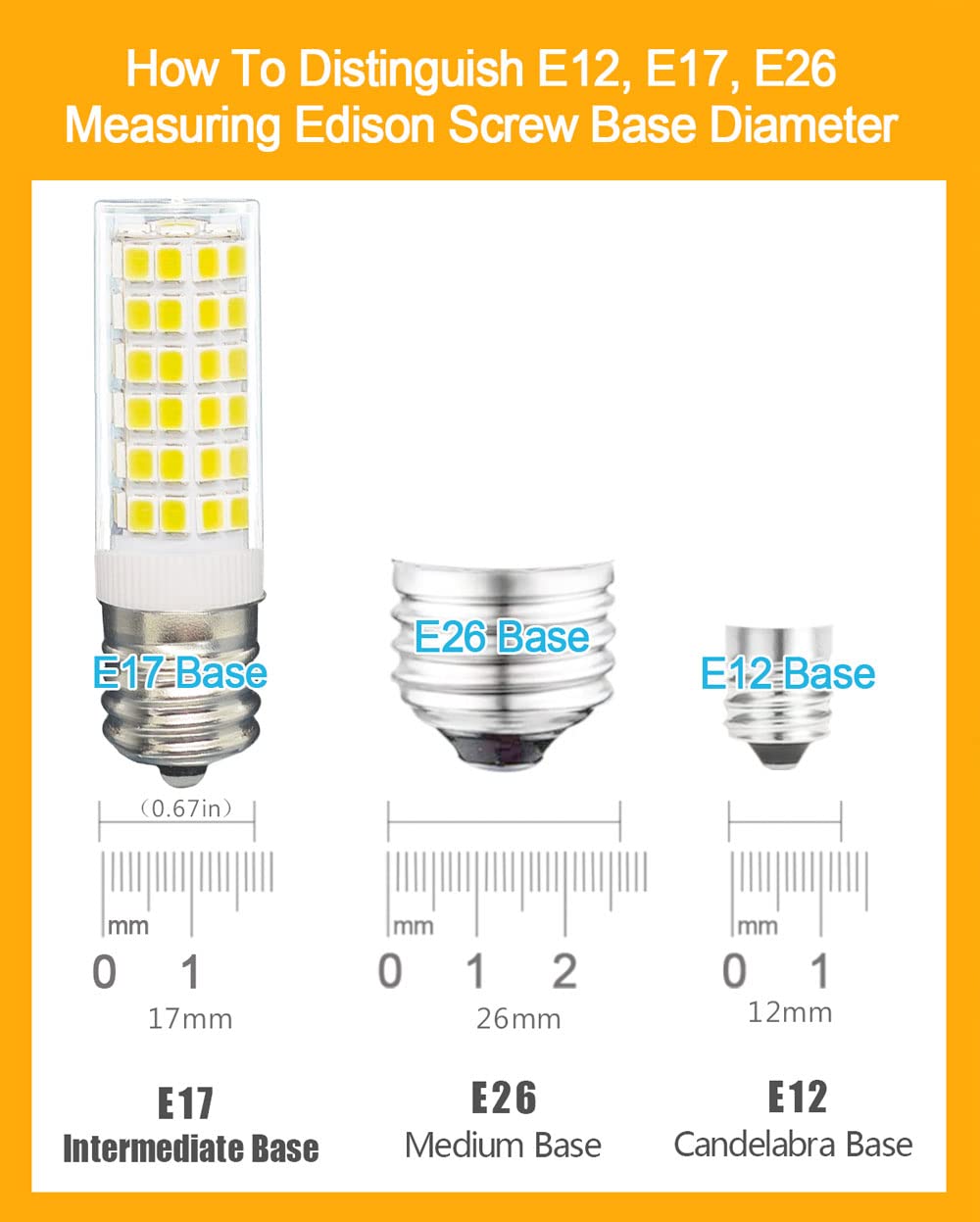 Tupolife LED Bulb Refrigerator Replacement Lamp, E17 Intermediate Base, 3.8W, Cool White 6000K, 560LM, 1-Pack