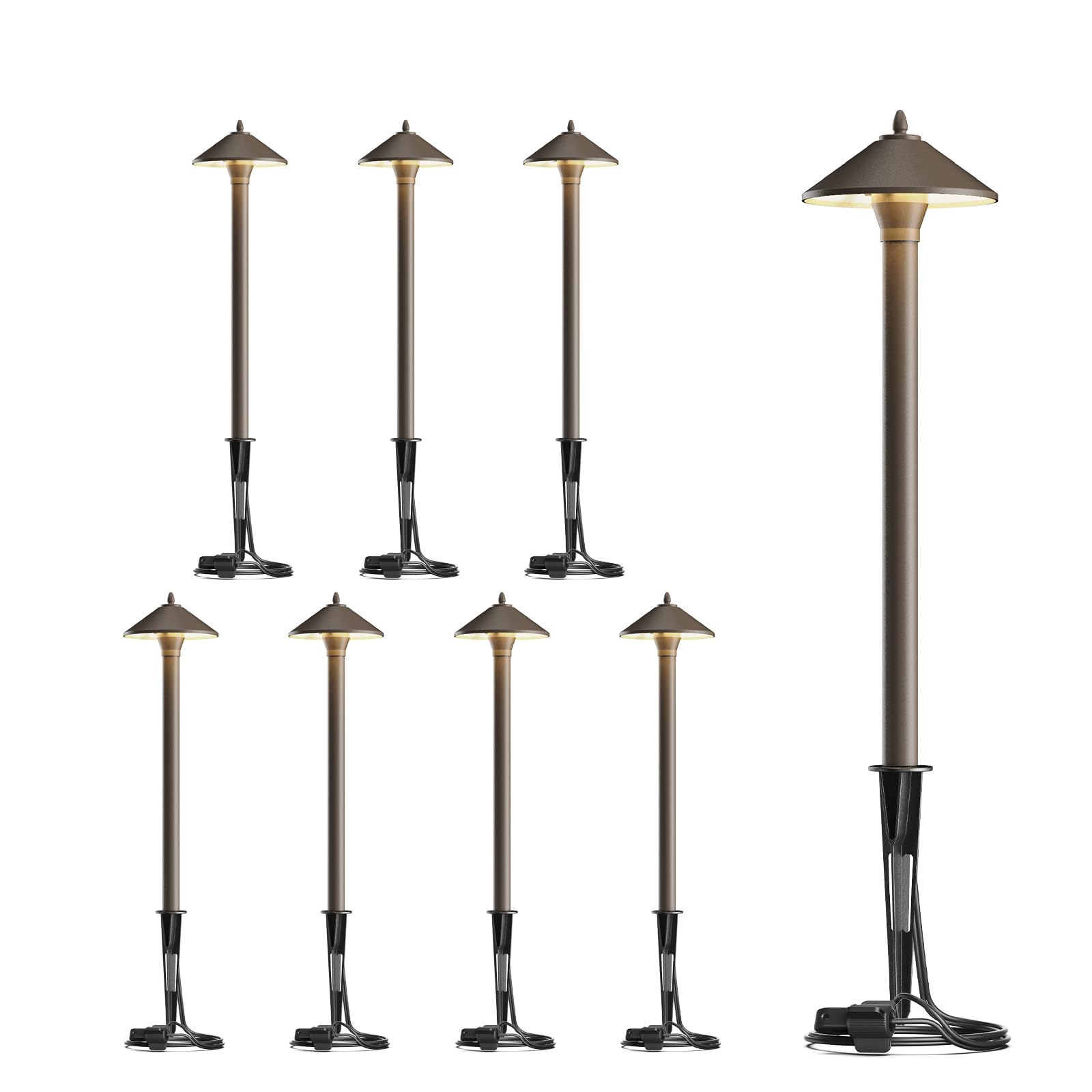 GOODSMANN Outdoor Pathway Lights 10W Halogen 25 Lumen 12V AC 8PK Bronze Model 9920-9103-08