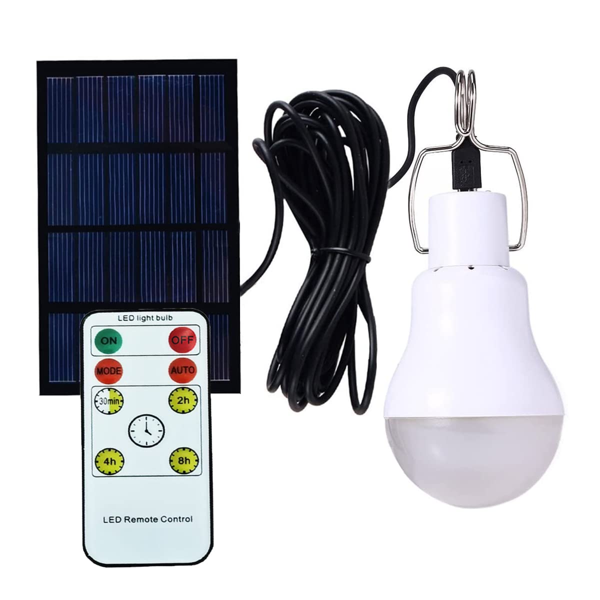 Abzxt Solar Powered Lamp Remote Control Portable Led Bulb Lights Solar Energy Panel Led Lighting For Camp Tent Night Fishing Eme