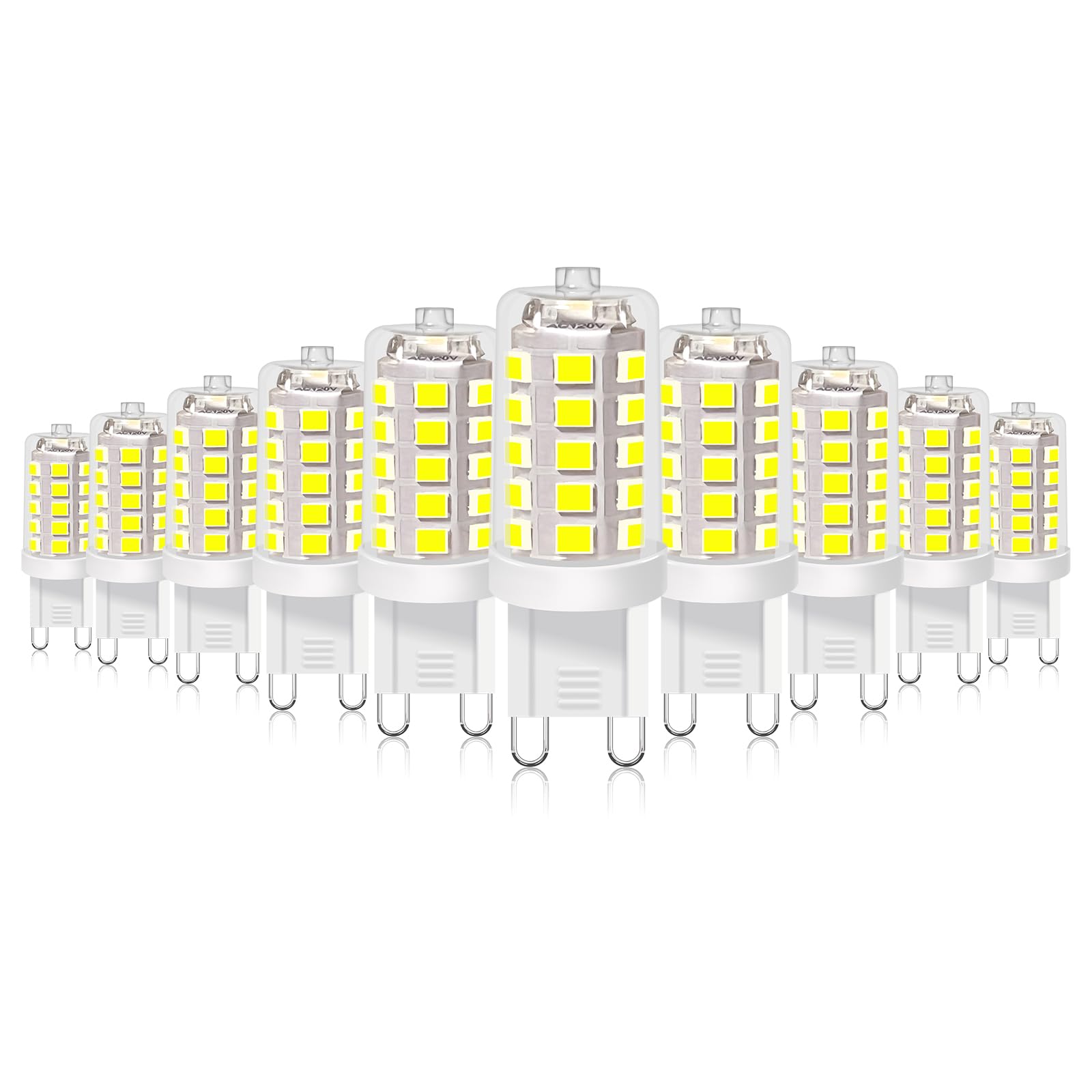BUBO G9 LED Bulb 6000K Daylight 430 Lumens, 3W Equivalent, 10 Pack, Ceramic Clear PC