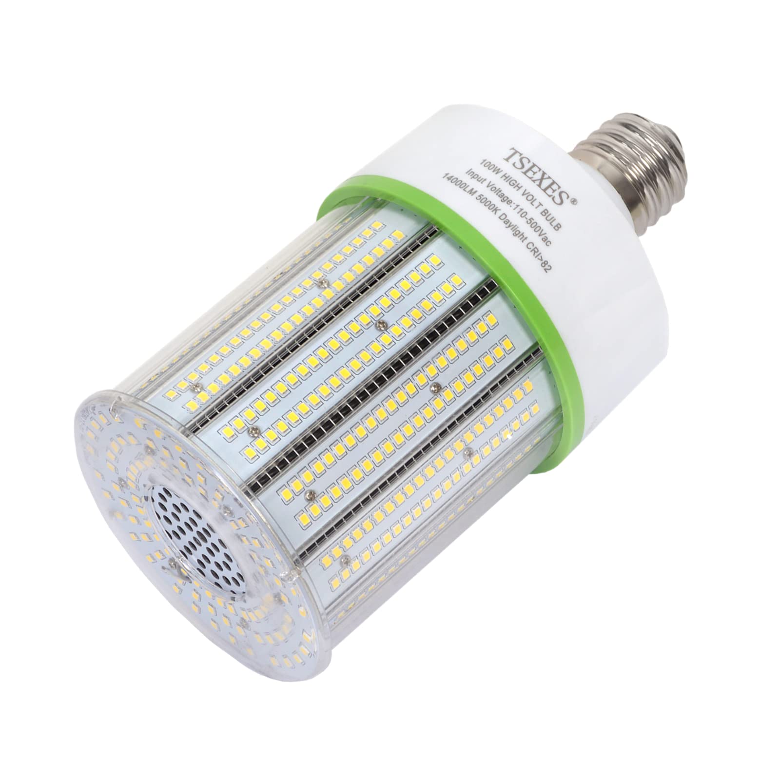 Tsexes 480V Led Bulbs 100W Corn Cob Light Bulb, E39 Mogul Base,14000Lm 5000K Daylight Lamp,Replacement For 350-400W Hid (Mh, Hps
