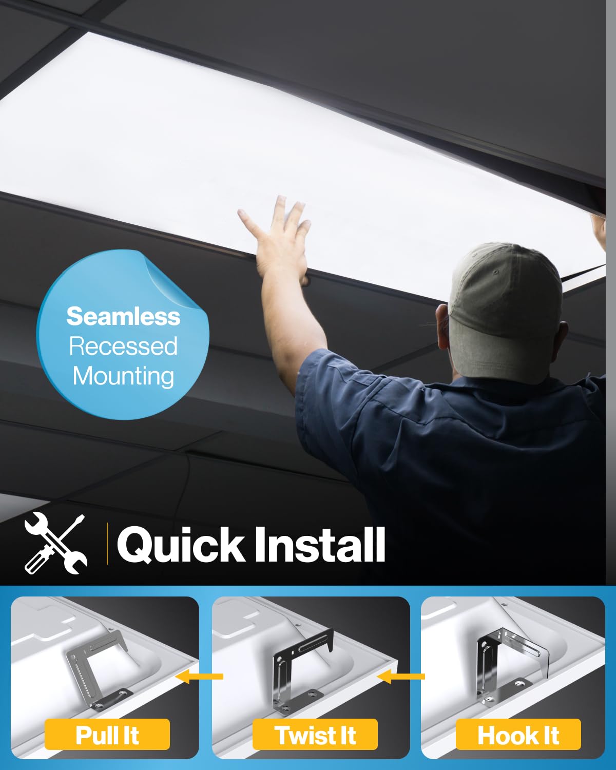 Sunco 24 Pack 2x4 LED Flat Panel Light Fixture, 5500 Lumens, Dimmable, 3 CCT (4000K/5000K/6000K