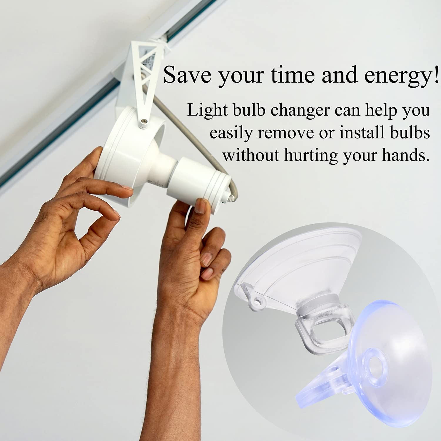 Ourtroness Light Bulb Changer Tool - Suction Cup Mr16 Gu10 Remover, 10 Piece Soft Pvc Set