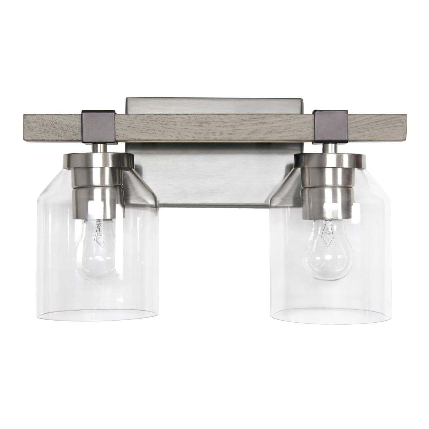 All The Rages Barnlit 2-Light Metal & Glass Vanity Fixture In Brushed Nickel