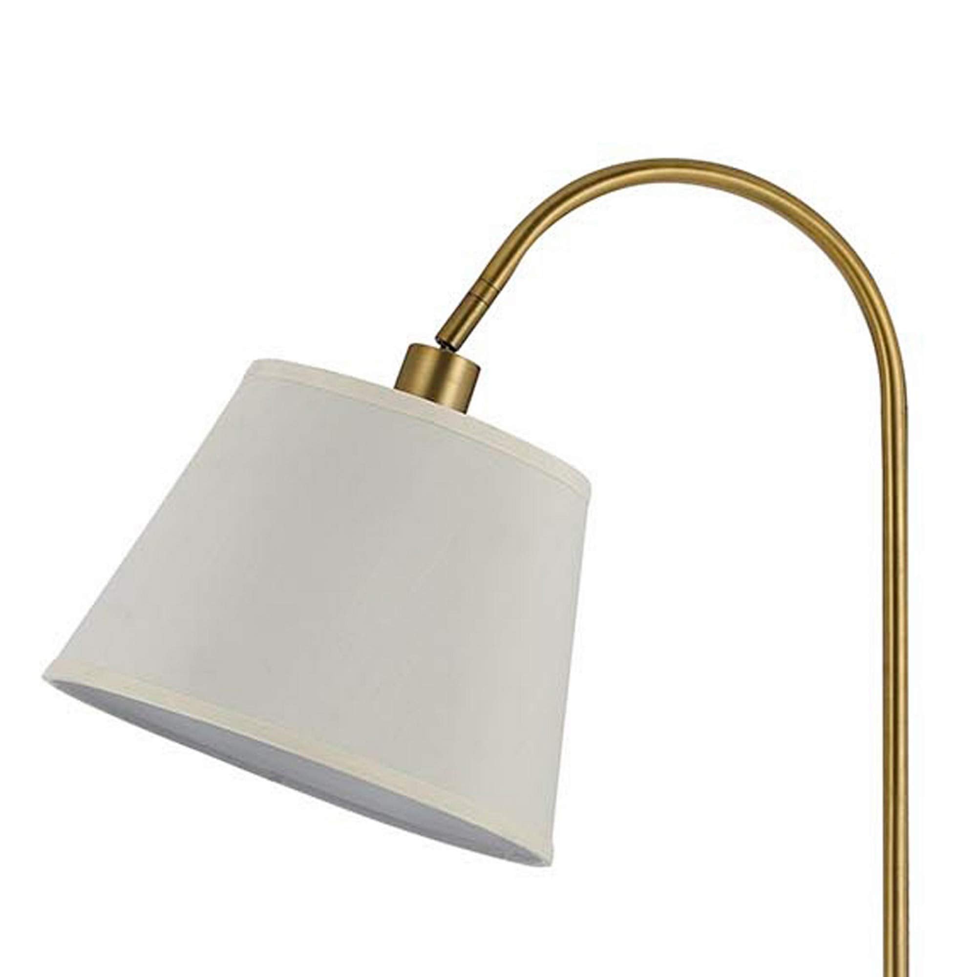 Benjara 60 Watt Metal Floor Lamp With Gooseneck Shape And Stable Base, Gold