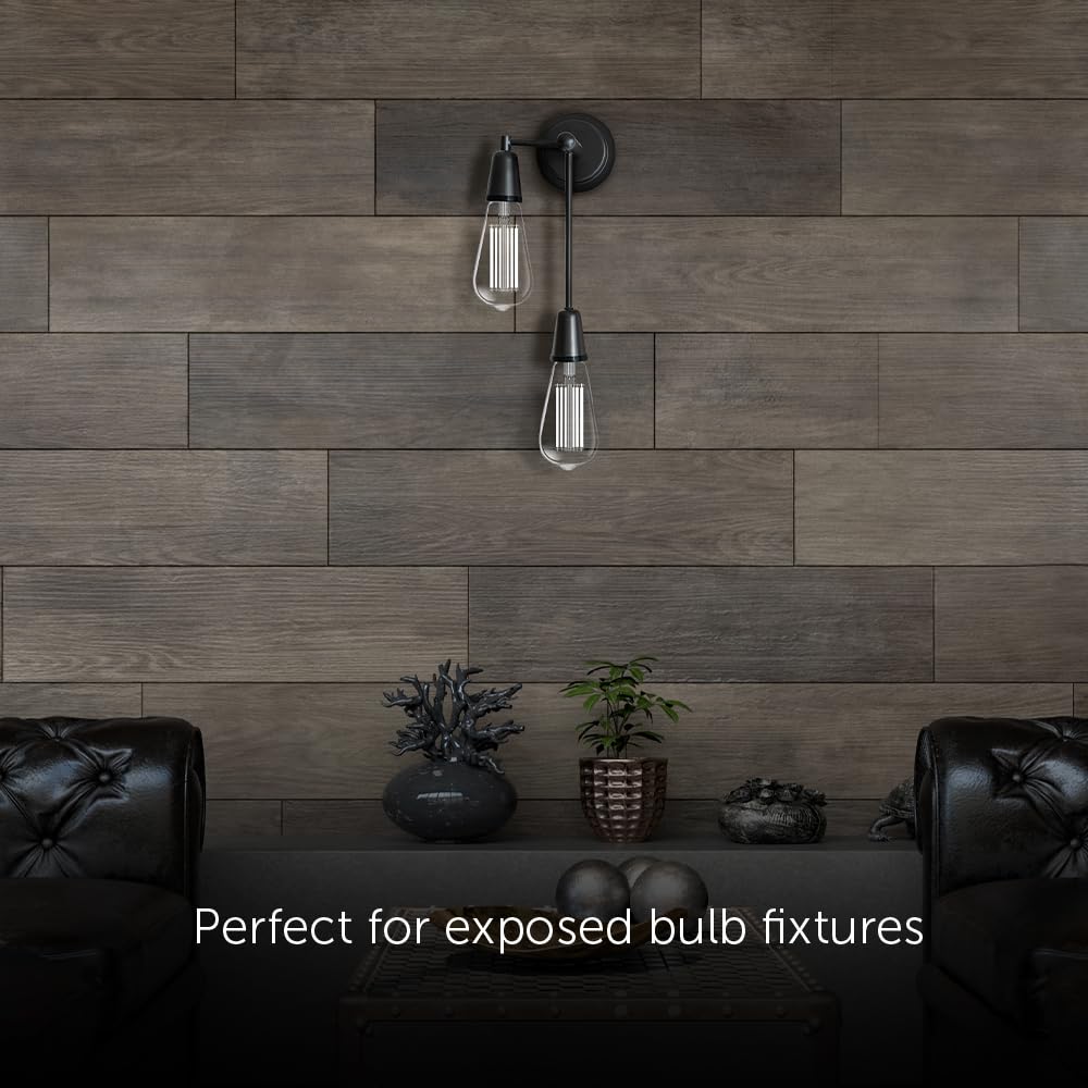 Feit Electric St19 Vintage Edison Led Light Bulb, 60W Equivalent, Dimmable, 5000K Daylight, 800 Lumens, E26 Base, Retro Filament Light Bulbs, 15,000-Hour Lifetime, St1960/Cl/950Ca/2/4, 8 Pack