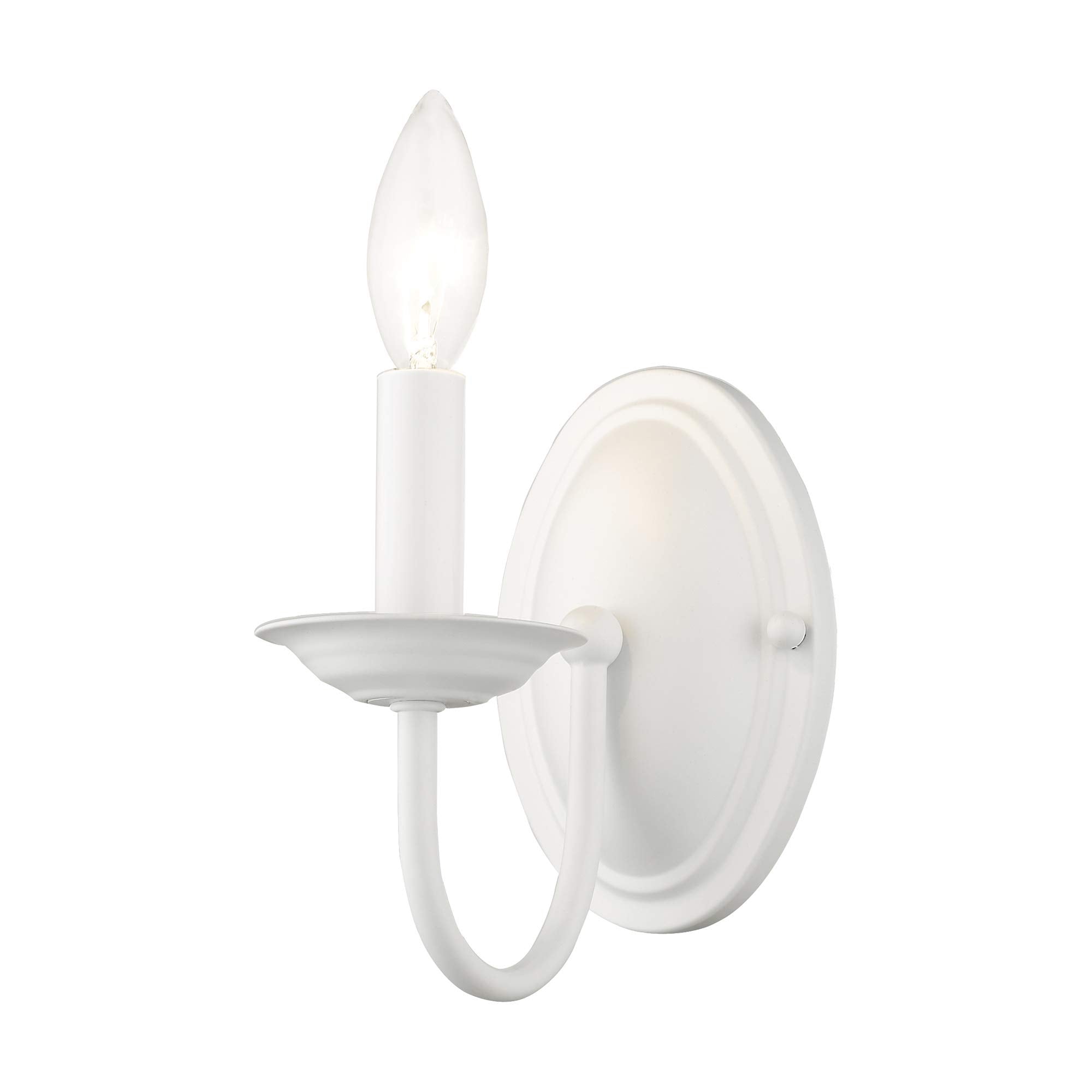 Livex Lighting Williamsburg 1-Light Wall Sconce, White, 4.25inW x 7inH, Model 4151-03