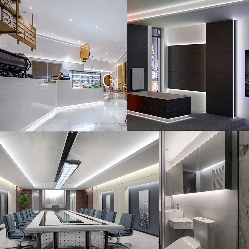 Velain 12V Led Strip Light, Waterproof Daylight White, 16.4Ft, 300 Leds For Home & Party