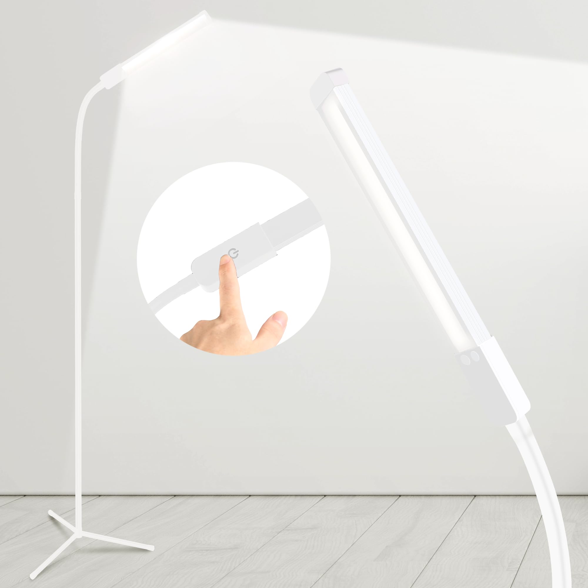 Hanaking Floor Lamp, Bright LED Lash Lamp for Eyelash Extensions, Dimmable Brightness and 3 Color Lash Light, Adjustable Height 