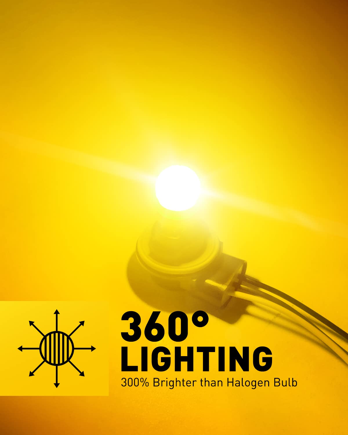 Auxito 3157 Led Bulb Turn Signal Amber Yellow 350% Brighter, 3056 3156 4057 4157 Led Light For Blinker Turn Signal Lights, Brake
