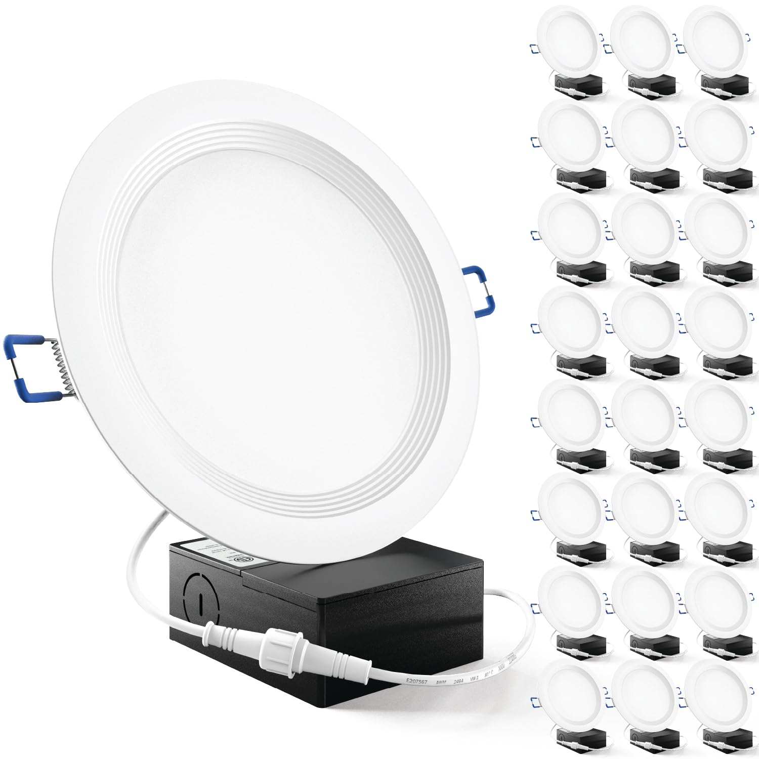 Sunco 24 Pack 6 Inch LED Recessed Light, Ceiling Canless Recessed Lights, Baffle Trim Ultra Thin, 850 LM, 14W, 5000K Daylight, D