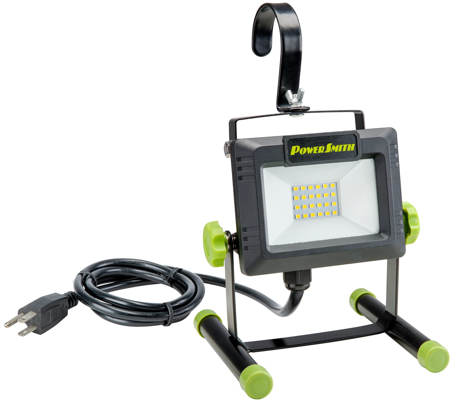 POWERSMITH Portable Work Light, 2000 Lumen, Weatherproof, 360° Tilt, Metal, Black, Model PWLS020H